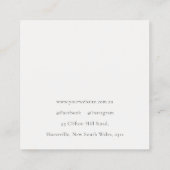 Elegante moderne rustikale Tan Leder Textur Custom Quadratische Visitenkarte (Rückseite)