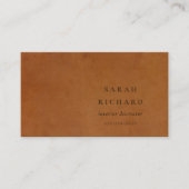 Elegante moderne rustikale Tan Leder Textur Custom Visitenkarte (Vorderseite)