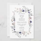 Elegante Moderne Rustikale Wildblume Hochzeit Einladung (Vorderseite)