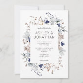 Elegante Moderne Rustikale Wildblume Hochzeit Einladung (Vorderseite)