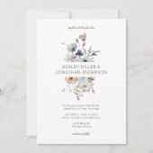 Elegante Moderne Rustikale Wildblume Hochzeit Einladung (Vorderseite)