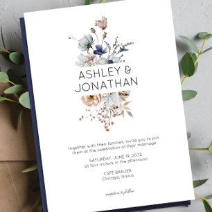 Elegante Moderne Rustikale Wildblume Hochzeit Einladung