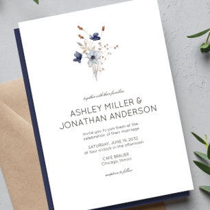 Elegante Moderne Rustikale Wildblume Hochzeit Einladung