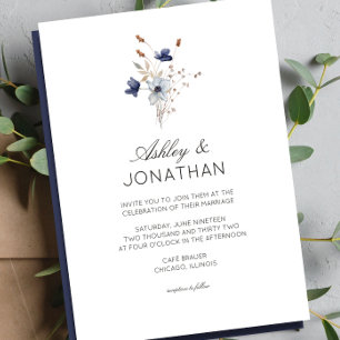 Elegante Moderne Rustikale Wildblume Hochzeit Einladung