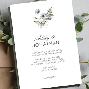 Elegante Moderne Rustikale Wildblume Hochzeit Einladung