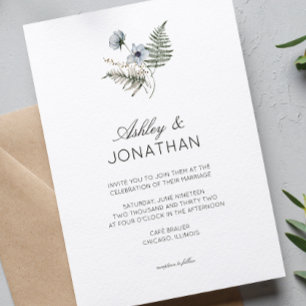 Elegante Moderne Rustikale Wildblume Hochzeit Einladung