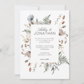 Elegante Moderne Rustikale Wildblume Hochzeit Einladung (Vorderseite)