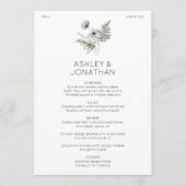 Elegante Moderne Rustikale Wildblume Hochzeit Menükarte (Vorderseite)