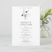 Elegante Moderne Rustikale Wildblume Hochzeit Programm (Stehend Vorderseite)
