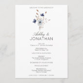 Elegante Moderne Rustikale Wildblume Hochzeit Programm (Vorderseite)