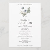 Elegante Moderne Rustikale Wildblume Hochzeit Programm (Vorderseite)