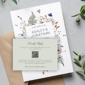 Elegante Moderne Rustikale Wildblume Hochzeit RSVP Karte