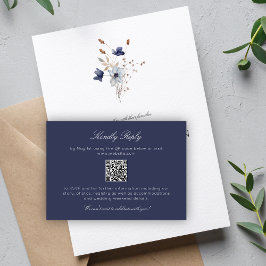 Elegante Moderne Rustikale Wildblume Hochzeit RSVP Karte