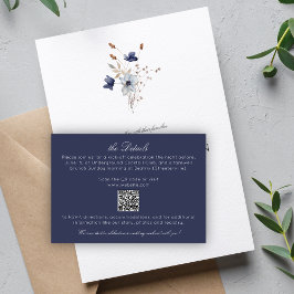 Elegante Moderne rustikale Wildblume Hochzeitsdeta Begleitkarte