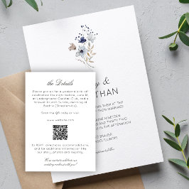 Elegante Moderne rustikale Wildblume Hochzeitsdeta Begleitkarte