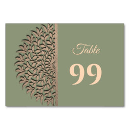 Elegante Moderne Sage green & gold classic mandala Tischnummer