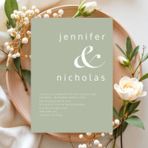 Elegante moderne sagegrüne Hochzeit 
