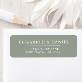 Elegante moderne sagegrüne Hochzeit-Rücksendeadres