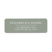 Elegante moderne salbeigrüne Hochzeit-Rücksendeadr (Vorne)