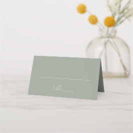 Elegante moderne salbeigrüne Hochzeitsfaltkarte Platzkarte