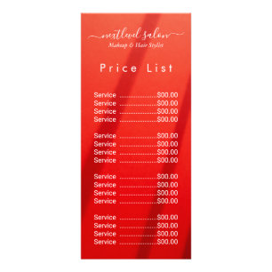 Elegante moderne Salon-Preisliste Rack Card  Werbekarte