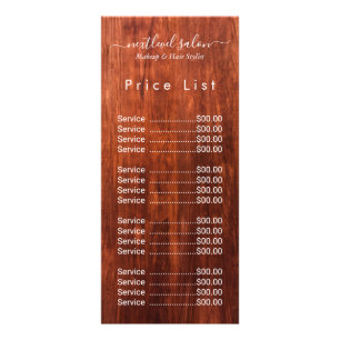 Elegante moderne Salon-Preisliste Rack Card Werbekarte