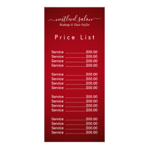 Elegante moderne Salon-Preisliste Rack Card Werbekarte
