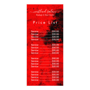 Elegante moderne Salon-Preisliste Rack Card  Werbekarte