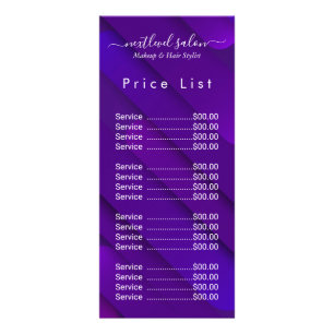Elegante moderne Salon-Preisliste Rack Card Werbekarte