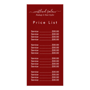 Elegante moderne Salon-Preisliste Rack Card Werbekarte