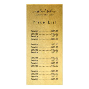 Elegante moderne Salon-Preisliste Ständerkarte Werbekarte