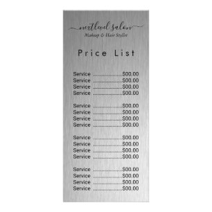 Elegante moderne Salon-Preisliste Ständerkarte Werbekarte