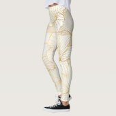 Elegante, moderne Sammlung von weißer Blumen Leggings (Links)