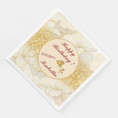 Elegante, moderne Sammlung von weißer Blumen Serviette (Ecke)