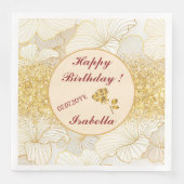 Elegante, moderne Sammlung von weißer Blumen Serviette (Vorderseite)