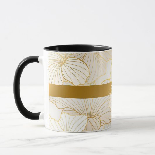 Elegante, moderne Sammlung von weißer Blumen Tasse (Links)