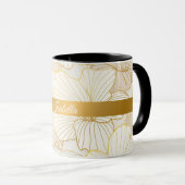 Elegante, moderne Sammlung von weißer Blumen Tasse (VorderseiteRechts)