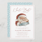 Elegante moderne Santa Baby Dusche Einladung (Vorne/Hinten)