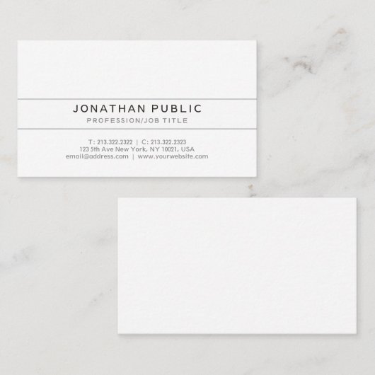 Elegante moderne, saubere Schlichte Berufliche Gra Visitenkarte (Vorne/Hinten)