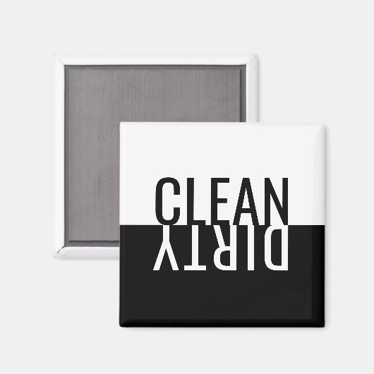 Elegante moderne saubere schmutzige Schwarz-weiße Magnet (Vorderseite/Rückseite)