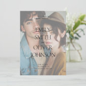 Elegante moderne saubere Verpackung Volles Foto Ho Save The Date (Stehend Vorderseite)