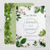 Elegante moderne "Save-the-Date"-Karte - Anpassbar Einladung (Vorne/Hinten)