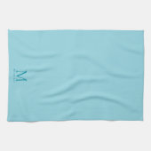 Elegante moderne Schablone Monogramm Ei Blau Styli Geschirrtuch (Horizontal)