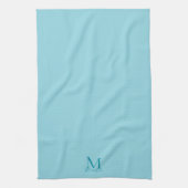 Elegante moderne Schablone Monogramm Ei Blau Styli Geschirrtuch (Vertikal)