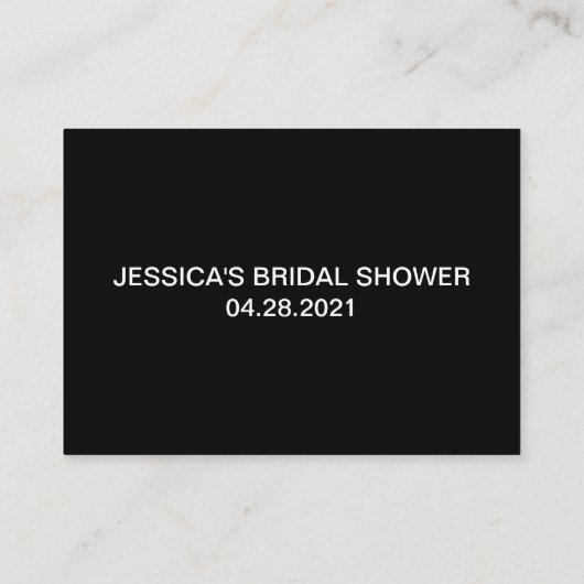 Elegante Moderne schätzen, wie viele Brautpartys g Visitenkarte (Rückseite)