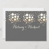 Elegante moderne schick Gold/Bronze Konfetti Hochz Einladung (Rückseite)