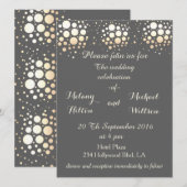 Elegante moderne schick Gold/Bronze Konfetti Hochz Einladung (Vorne/Hinten)