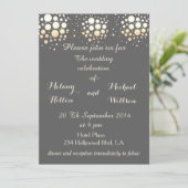 Elegante moderne schick Gold/Bronze Konfetti Hochz Einladung (Stehend Vorderseite)