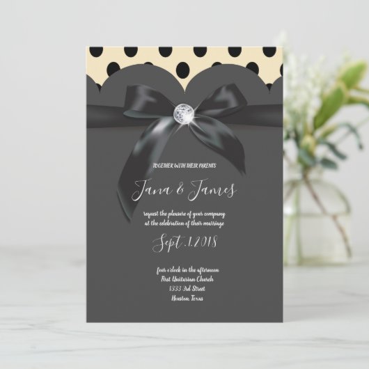 Elegante moderne schicke Band-Hochzeitskarte Einladung (Stehend Vorderseite)