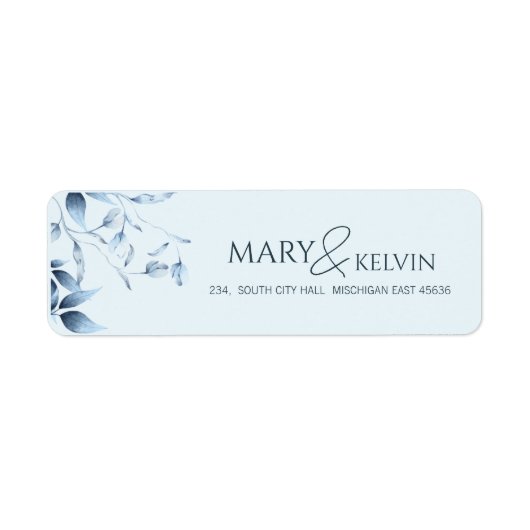 Elegante moderne schicke blaue Hochzeitsfeier Rück (Vorne)